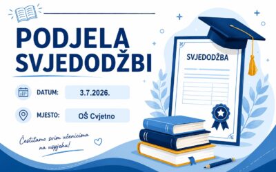 Obavijest za učenike i roditelje – podjela svjedodžbi
